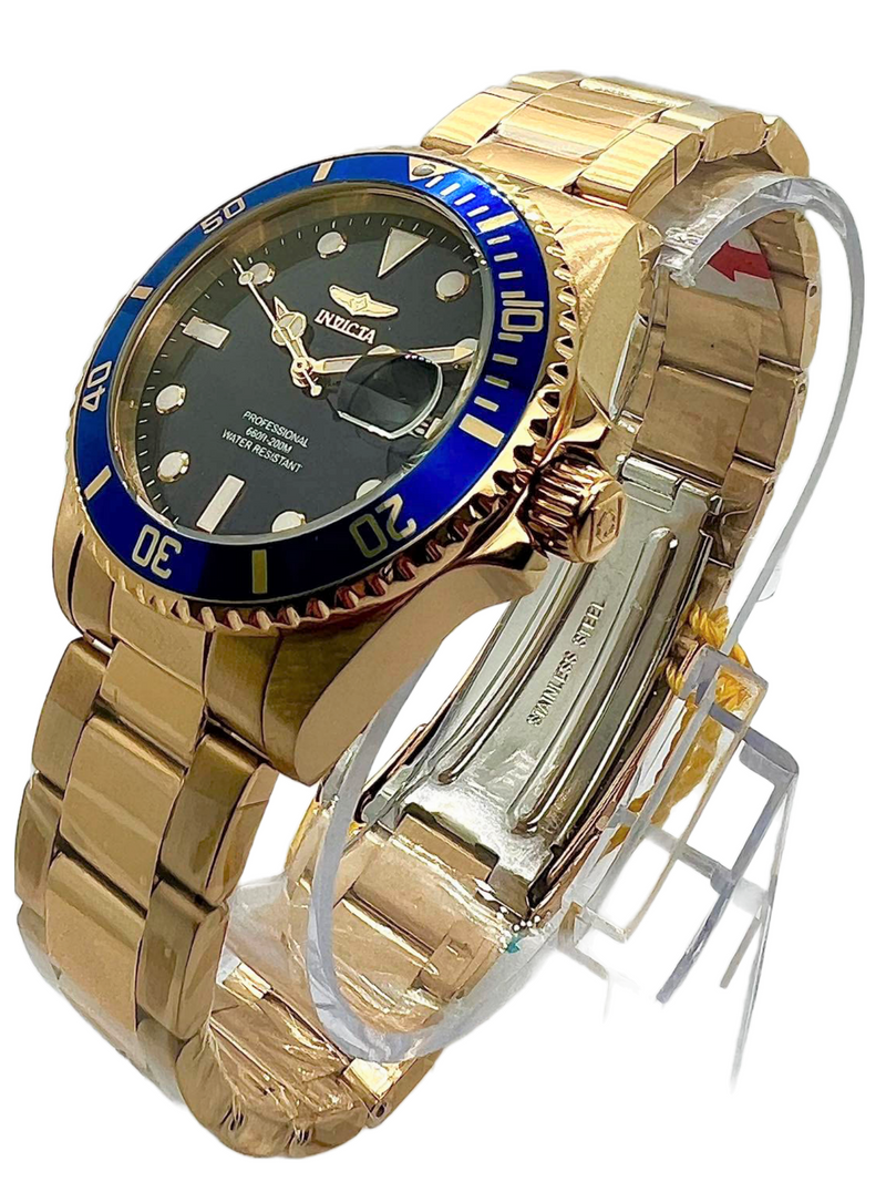 Invicta Pro Diver Quartz Blue Dial Yellow Gold-tone Ladies Watch 33276