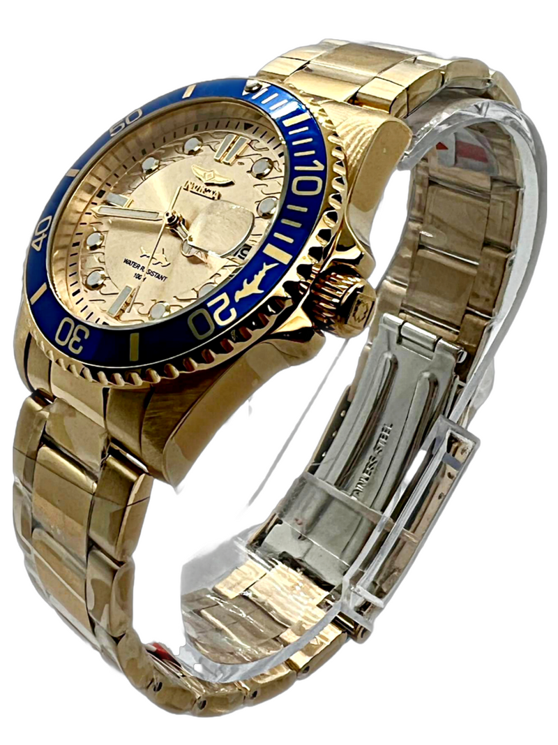 Invicta Pro Diver Master of The Oceans Quartz Gold Dial Ladies Watch 30485