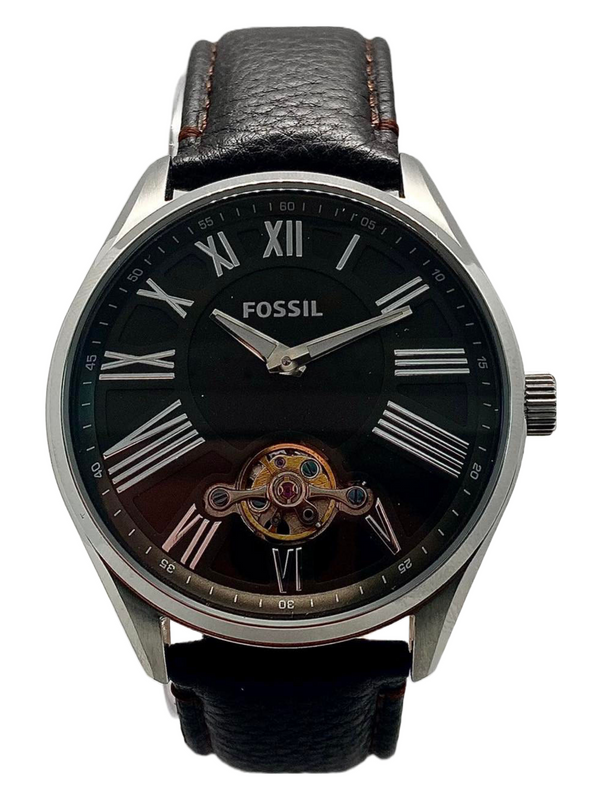 Fossil Black Dial Leather Automatic Men's Watch  BQ1142 - The Watches Men & CO