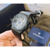 Maserati Potenza Black Dial Black Leather Men's Watch R8821108009 - The Watches Men & CO #5