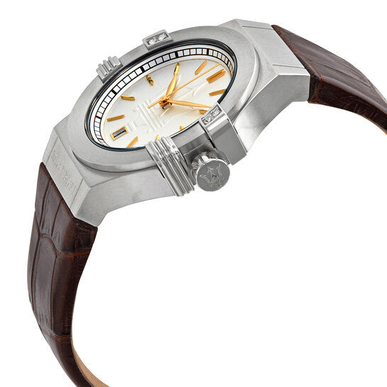 Maserati Potenza Silver Dial Brown Leather Ladies Watch R8851108506