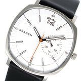 Skagen Rungsted White Dial Black Leather Men's Watch SKW6256