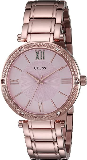 Guess Rose Gold Tone Steel Crystallized Women's  Watch  U0636L2 - The Watches Men & CO