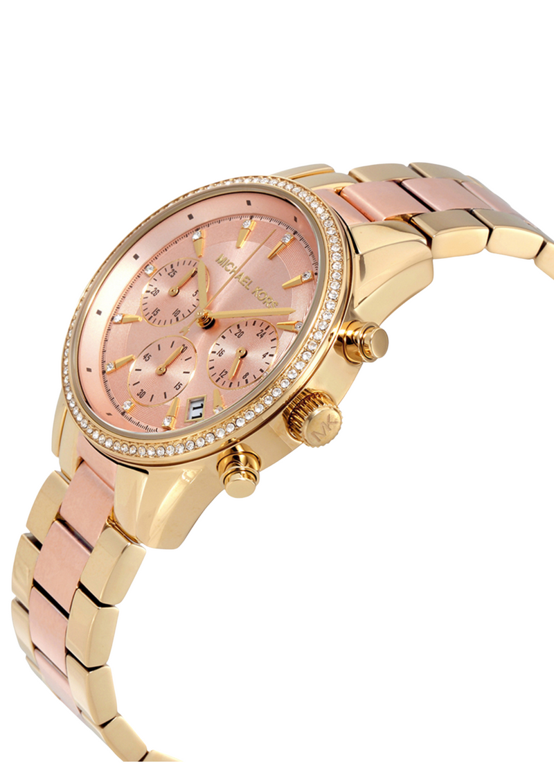 Michael Kors Ritz Chronograph Rose Dial Ladies Watch MK6475