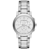 Burberry City Chronograph Silver Dial Stainless Steel Ladies Watch BU9750