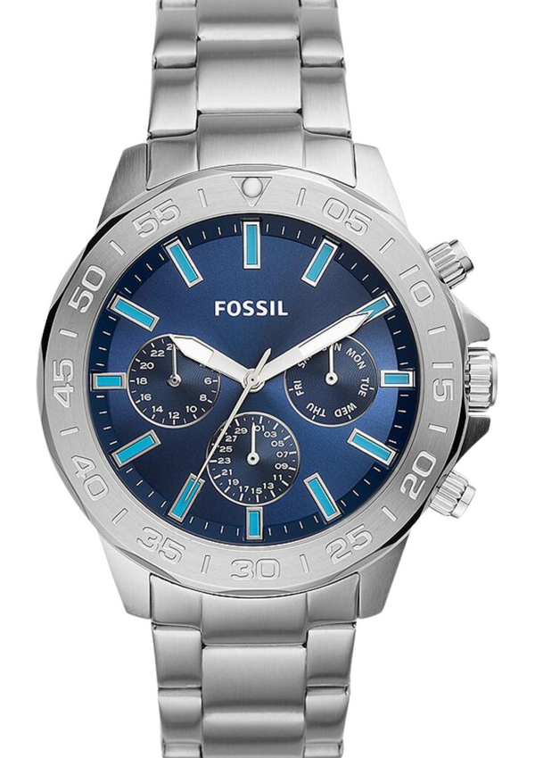 Fossil Bannon Silver Multifunction Blue Dial Men's Watch BQ2503