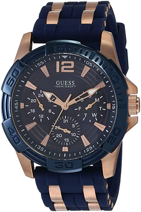 Guess Oasis Blue Dial Blue Rubber Men's Watch W0366G4