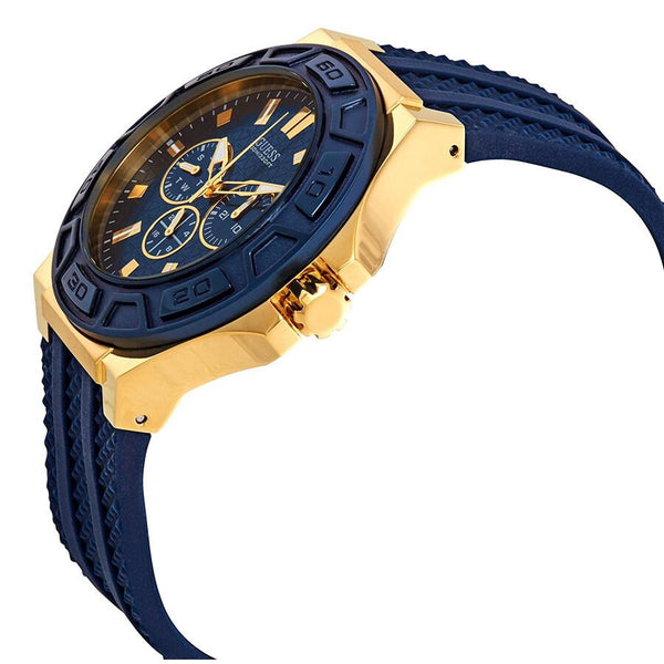 Guess Force Blue Dial Yellow Gold PVD Men's Watch W0674G2