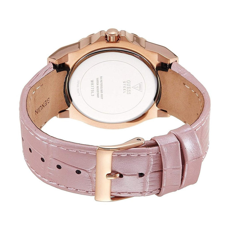 Guess Limelight Cream Dial Leather Strap Ladies Watch#W0775L3 - The Watches Men & CO #2