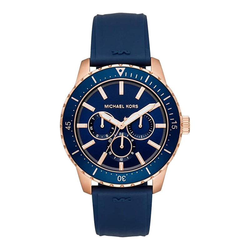 Michael Kors Cunningham Blue Silicon  Men's Watch  MK7163 - The Watches Men & CO