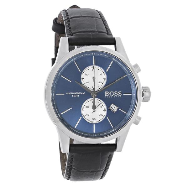 Hugo Boss Jet Chronograph Black Leather Men's Watch 1513283 - The Watches Men & CO #2