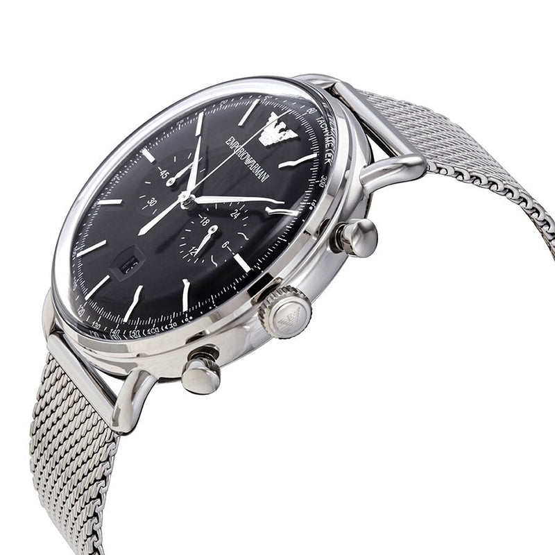 Armani Aviator Chronograph Quartz Black Dial Men's Watch #AR11104 - The Watches Men & CO #2