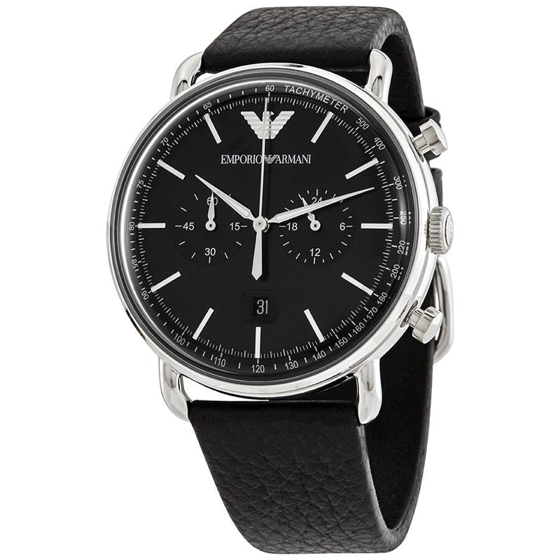 Emporio Armani Aviator Chronograph Quartz Black Dial Men's Watch AR11143 - The Watches Men & CO