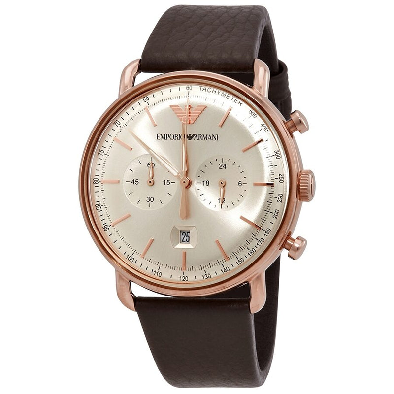 Emporio Armani Aviator Chronograph Quartz Grey Sunray Dial Men's Watch AR11106 - The Watches Men & CO