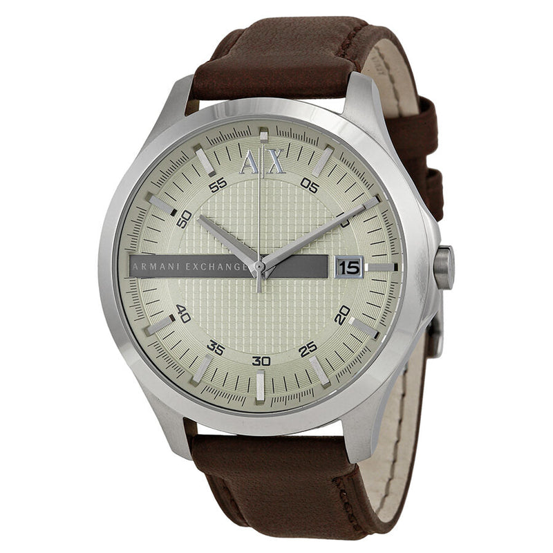 Armani AX Exchange Whitman Silver Dial Brown Leather Men's Watch AX2100 - The Watches Men & CO