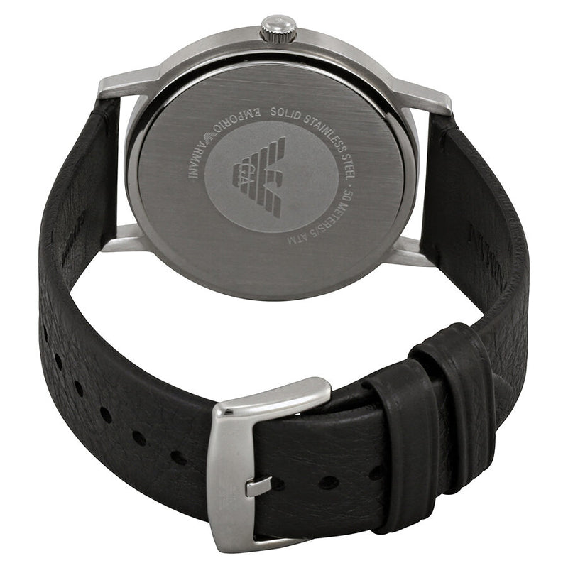 Emporio Armani Kappa Black Dial Black Leather Men's Watch #AR11013 - The Watches Men & CO #3