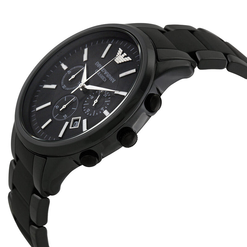 Emporio Armani Ceramica Chronograph Black Dial Men's Watch AR1451 - The Watches Men & CO #2