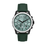 Armani Exchange Banks Chronograph Green Leather Strap Men's Watch  AX1725 - The Watches Men & CO