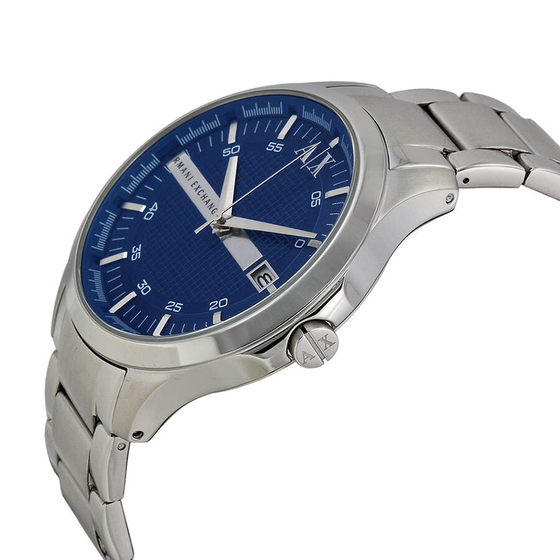 Armani Exchange Blue Textured Dial Stainless Steel Men's Watch AX2132 - The Watches Men & CO #2