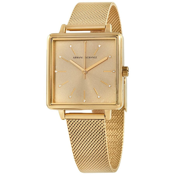 Armani Exchange Lola Quartz Gold Dial Ladies Watch #AX5801 - The Watches Men & CO