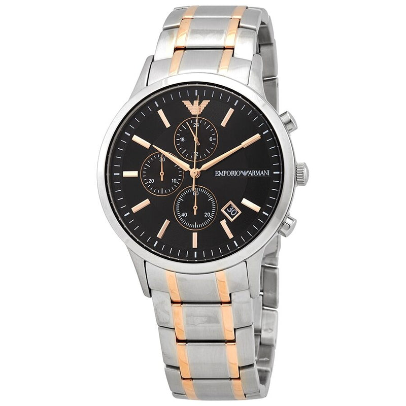 Emporio Armani Renato Chronograph Quartz Black Dial Men's Watch #AR11165 - The Watches Men & CO