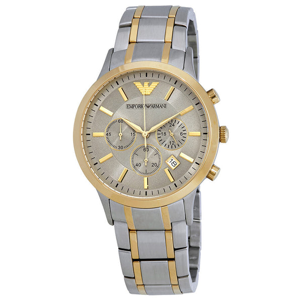 Emporio Armani Renato Chronograph Silver Dial Men's Watch #AR11076 - The Watches Men & CO