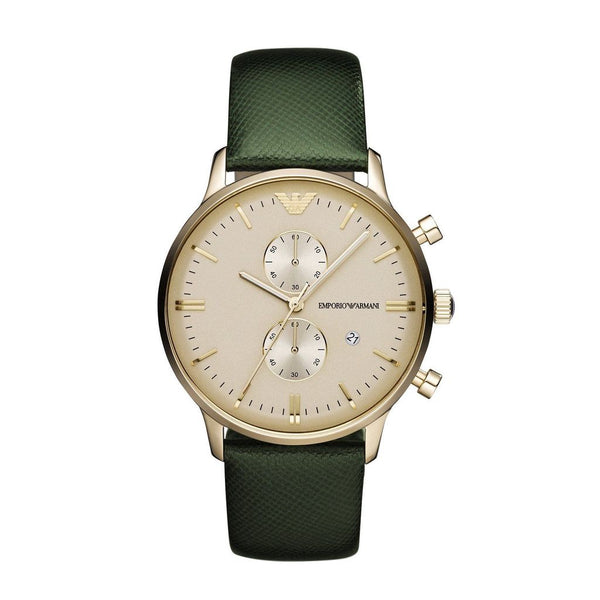 Emporio Armani Green Leather Men's Watch#AR1722 - The Watches Men & CO