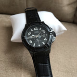 Guess Rigor Black Dial Leather Strap Men's Watch W0040G1 - The Watches Men & CO #2