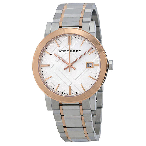 Burberry Silver Dial Two-Tone Stainless Steel Unisex Watch BU9006 - The Watches Men & CO