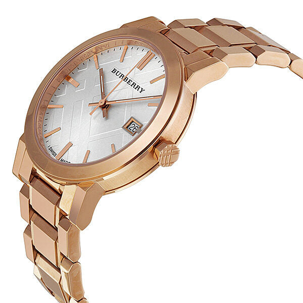 Burberry White Check Pattern Dial Rose Gold-plated Unisex Watch BU9004 - The Watches Men & CO #2