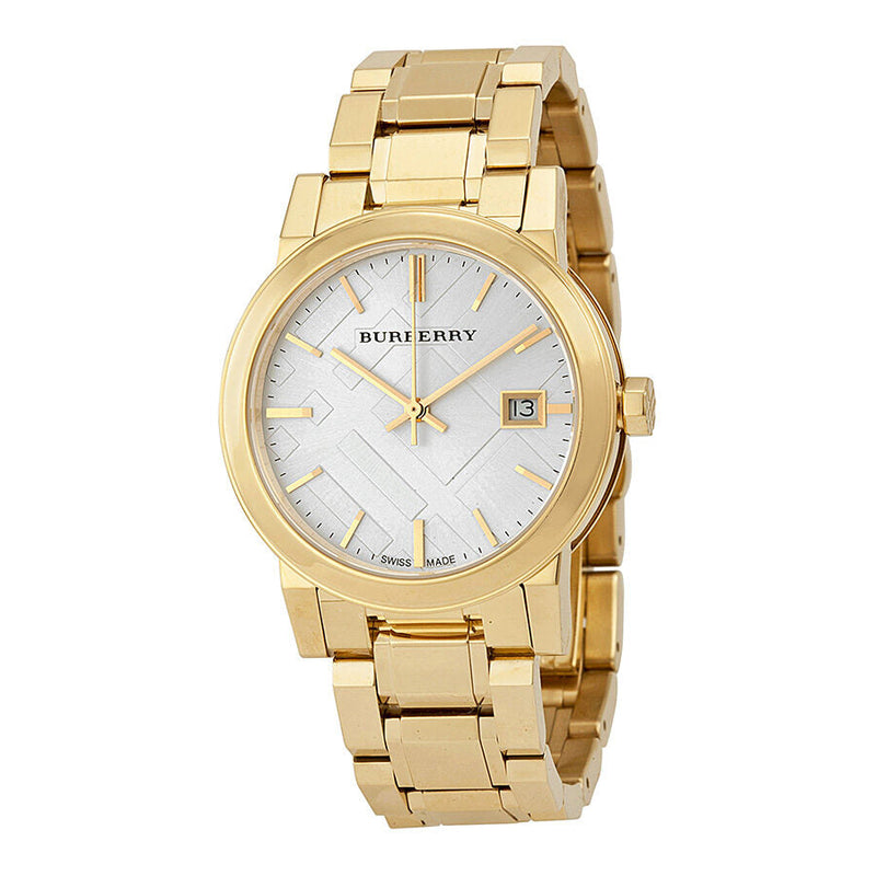 Burberry White Dial Gold-tone Ladies Watch BU9103 - The Watches Men & CO