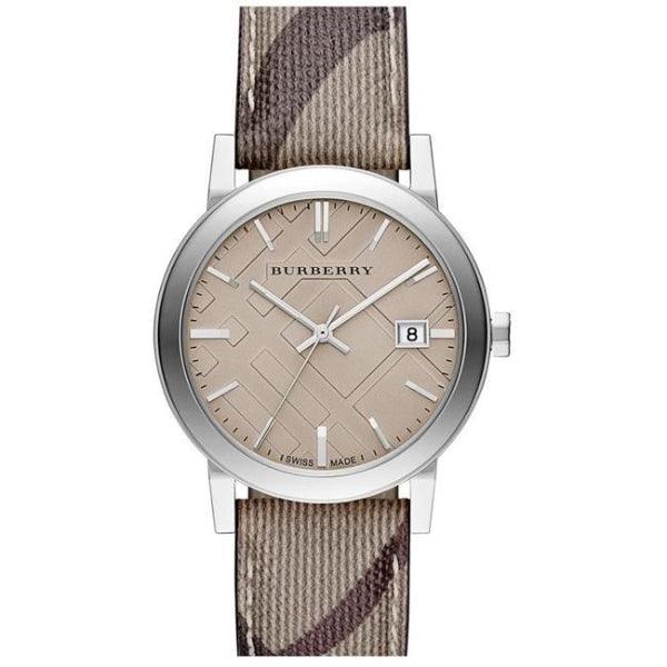 Burberry Brown Dial Brown Chequered Leather Strap Watch For Unisex Unisex Watch  BU9029 - The Watches Men & CO