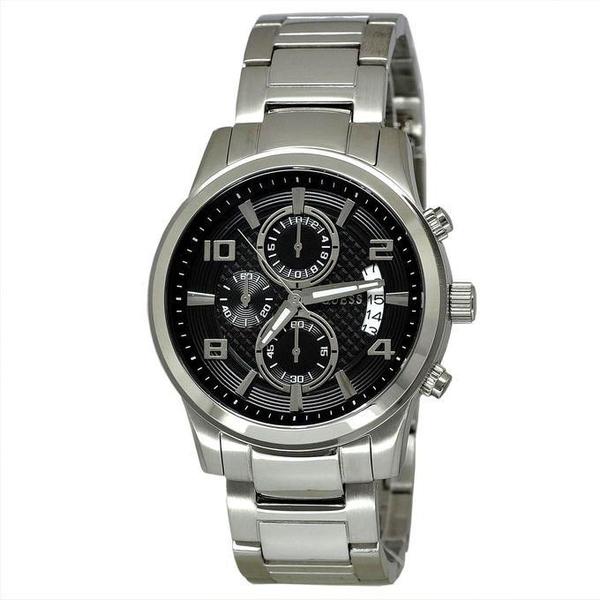 Guess Exec Chronograph Dial Silver-Tone Men's Watch  W0075G1 - The Watches Men & CO