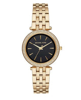 Michael Kors Darci Black Dial Ladies Gold Tone Crystal Pave Watch MK3738