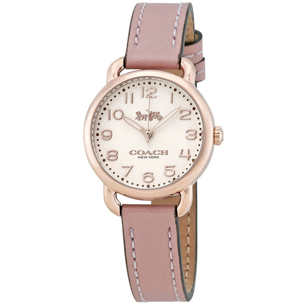 Coach Delancey Cream Dial Blush Leather Ladies Watch 14502750 - The Watches Men & CO