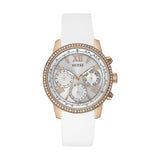 Guess Sport White Silicone Strap Rose Gold Women's Watch  W0616L1 - The Watches Men & CO