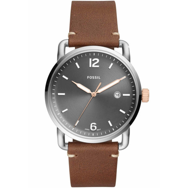Fossil Commuter Three-Hand Light Brown Leather Men's Watch FS5417