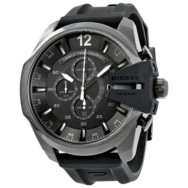 Diesel Chief Chronograph Black Dial Black Silicone Men's Watch #DZ4378 - The Watches Men & CO
