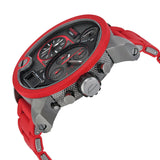 Diesel Daddies Series Chronograph Grey Four Time Zone Dial Red Silicone Men's Watch  DZ7279 - The Watches Men & CO #2