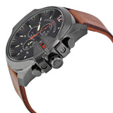 Diesel Mega Chief Black Dial Brown Leather Men's Quartz Watch #DZ4343 - The Watches Men & CO #2