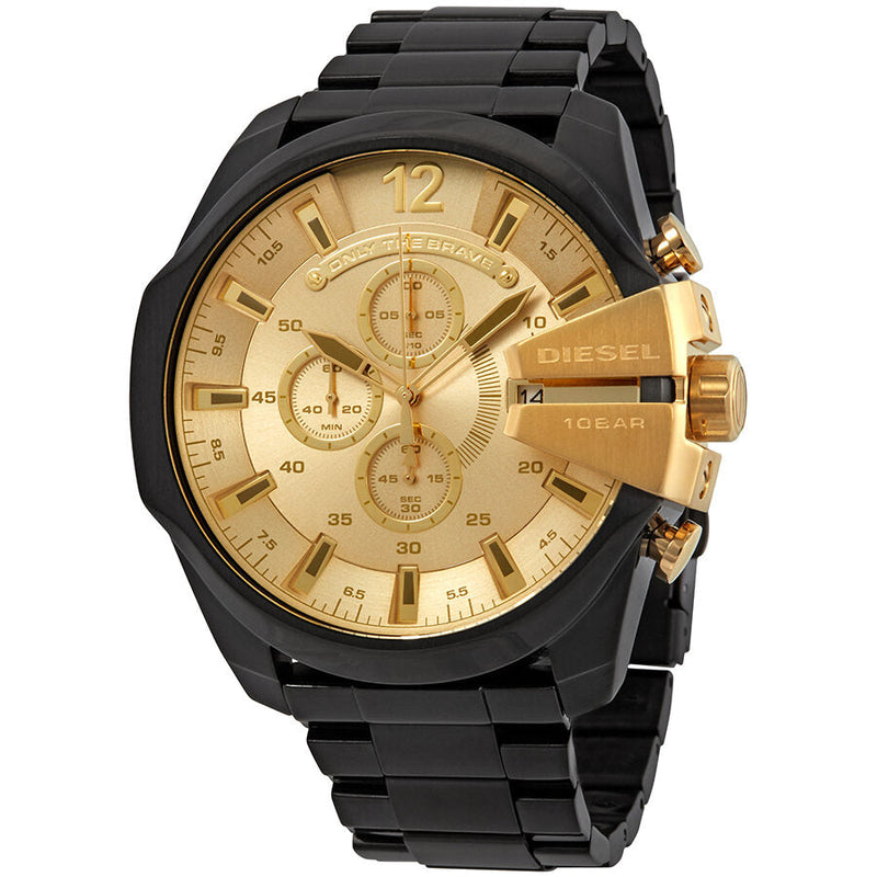 Diesel Mega Chief Chronograph Gold Dial Men's Watch #DZ4485 - The Watches Men & CO