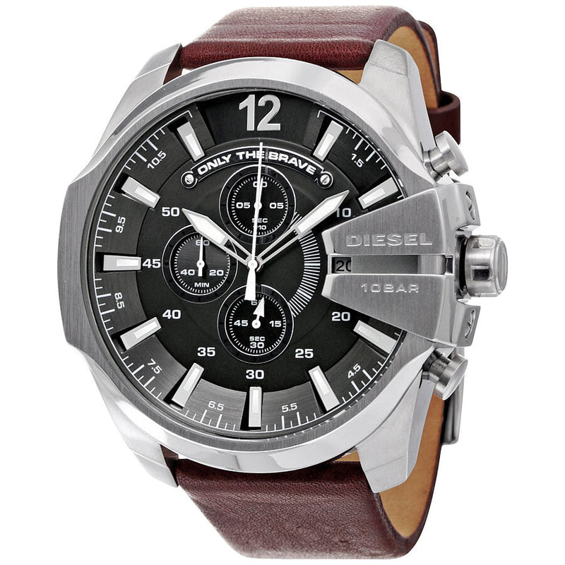 Diesel Mega Chief Chronograph Grey Dial Men's Watch #DZ4290 - The Watches Men & CO