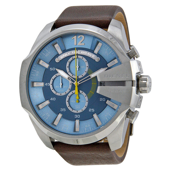 Diesel Mega Chief Chronograph Light Blue Dial Men's Watch #DZ4281 - The Watches Men & CO
