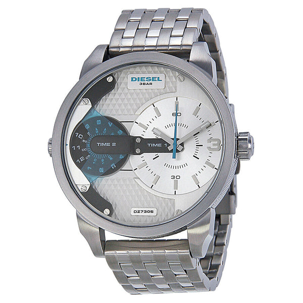 Diesel Mini Daddy White Dial Stainless Steel Men's Watch DZ7305 - The Watches Men & CO