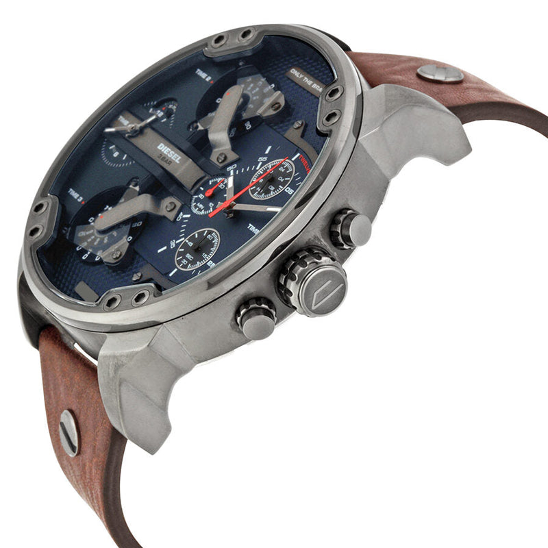 Diesel Mr Daddy Dual Time Chronograph Navy Blue Dial Men s Watch