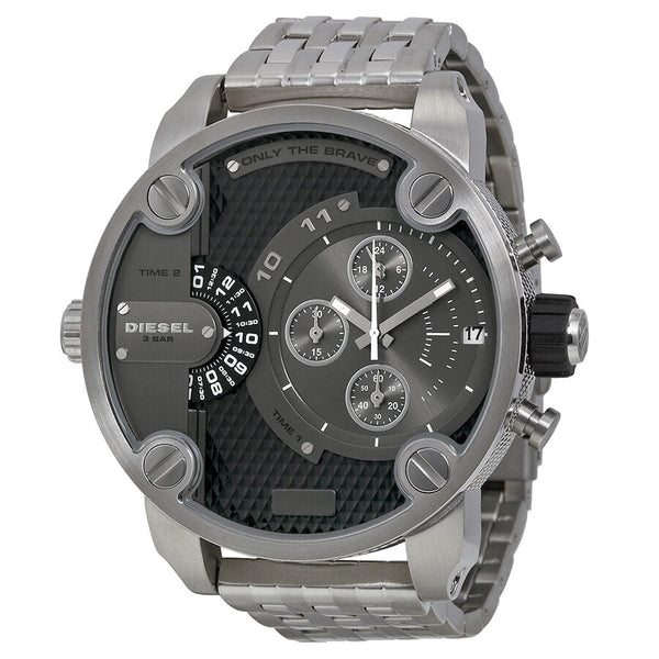 Diesel SBA Dual Time Chronograph Grey Dial Men's Watch #DZ7259 - The Watches Men & CO