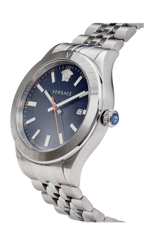 Versace Hellenyium Silver Blue DIal Men's Watch VEVK00921 - The Watches Men & CO #2