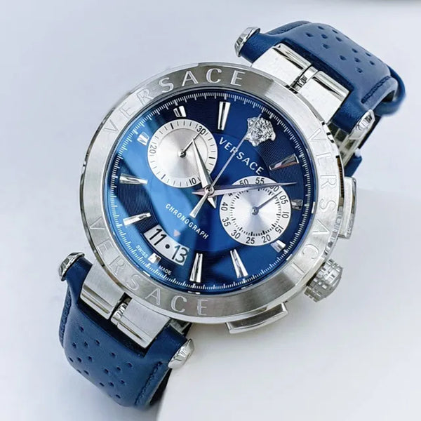Versace Aion Chronograph Blue Strap Men's Watch VE1D01220