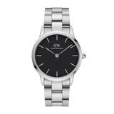 Daniel Wellington Men's Watch Black Iconic Link 36mm Silver #DW00100204 - The Watches Men & CO