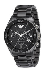 Emporio Armani Black Ceramic Chronograph Men's Watch AR1421 - The Watches Men & CO